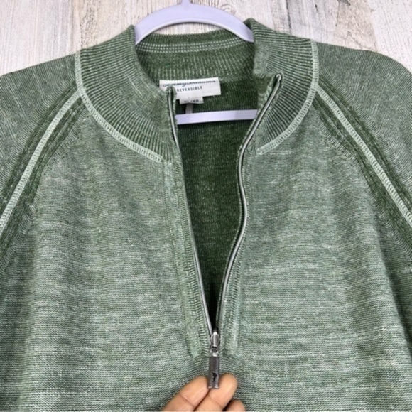 Tommy Bahama Reversible Sweater Mens Size XL Long Sleeves Pullover Shirt 1/4 Zip - Picture 9 of 12